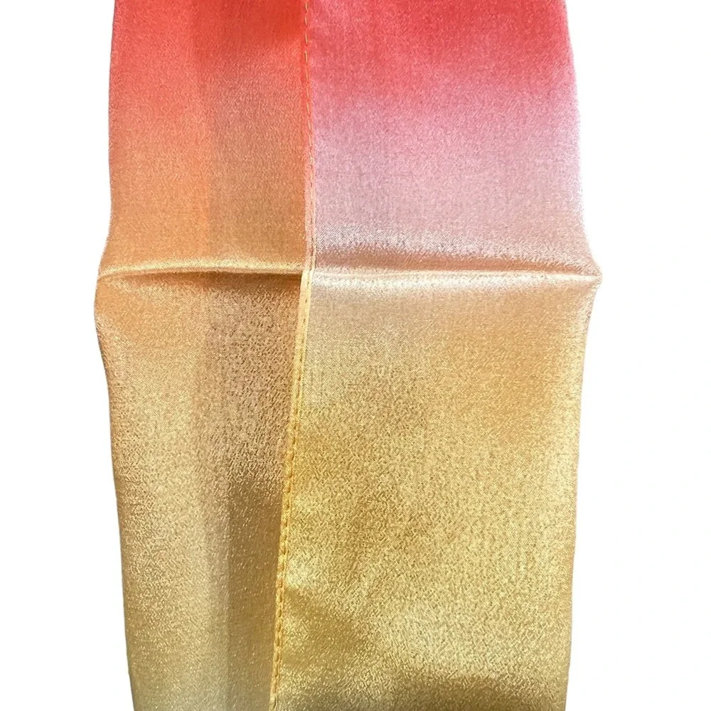 ECHO Silk Scarf Orange Ombre Long Rectangular 10 x 52